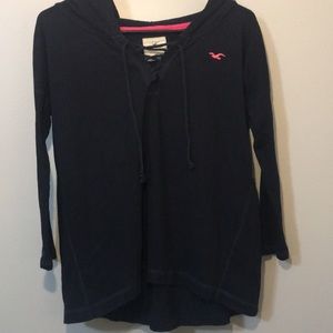 Hollister long sleeve shirt with hood